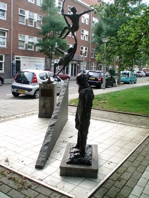 herdenkingsmonument 'Markt alleen voor joden' in Gaaspstraat (detail)