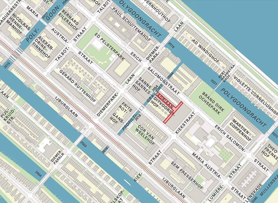 Adriaan Ditvoorsthof op de plattegrond