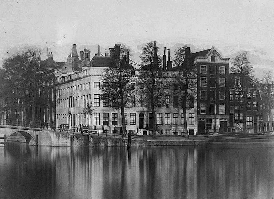 Amstel 208-212 hoek Herengracht 621-629 hoekhuis nummert op de Herengracht (1855)