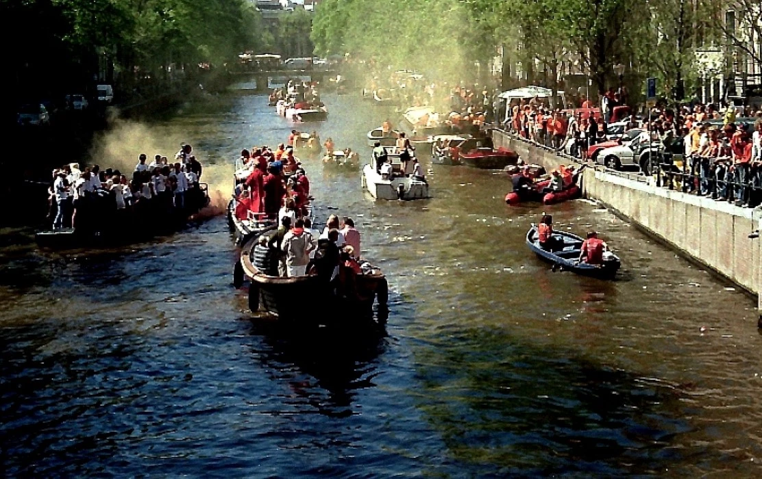 Koninginnedag aan de Prinsengracht