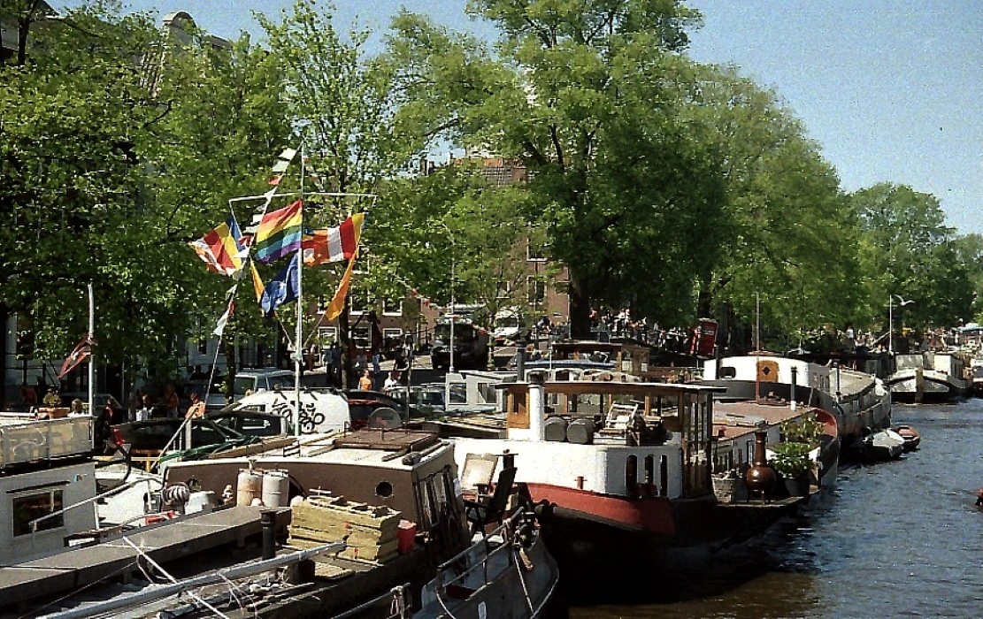 Koninginnedag op de Amstel bij Keizersgracht