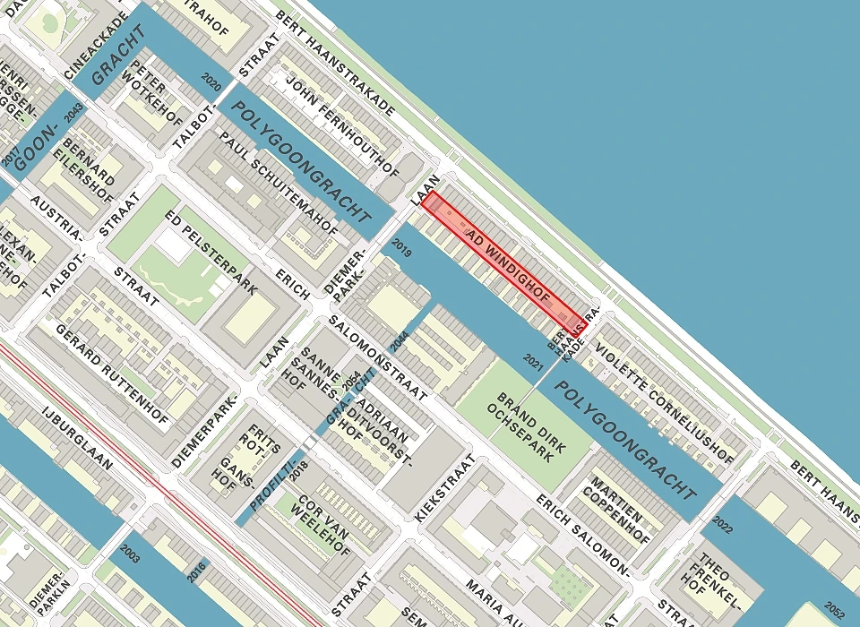 Ad Windighof op de plattegrond