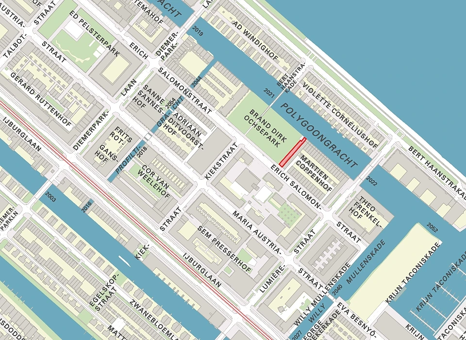 Brand Dirk Ochsepark op de plattegrond