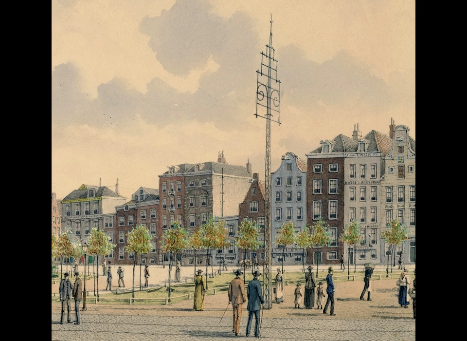 Beursstraat 1-21 links Oudebrugsteeg (is tevens de achterzijde van Warmoesstraat 66-112) (1896)