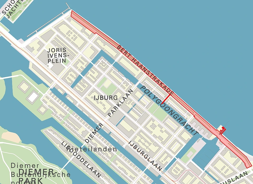 Bert Haanstrakade op de plattegrond