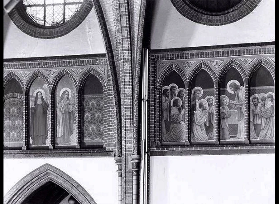 Bilderdijkstraat kerk De Liefde muurschilderingen in het koor (1978)