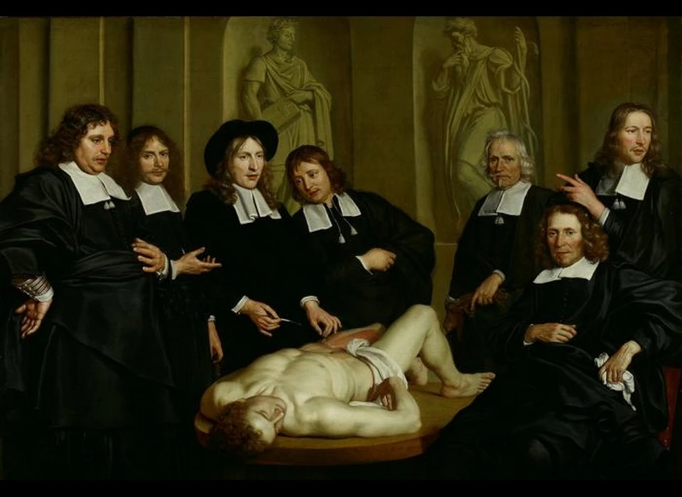 Anatomische les van dr.Frederik Ruysch geschilderd door Adriaen Backer (circa.1635-1684) (1670)