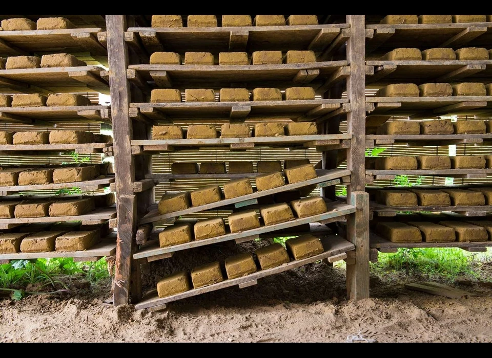 Het drogen van baksteen