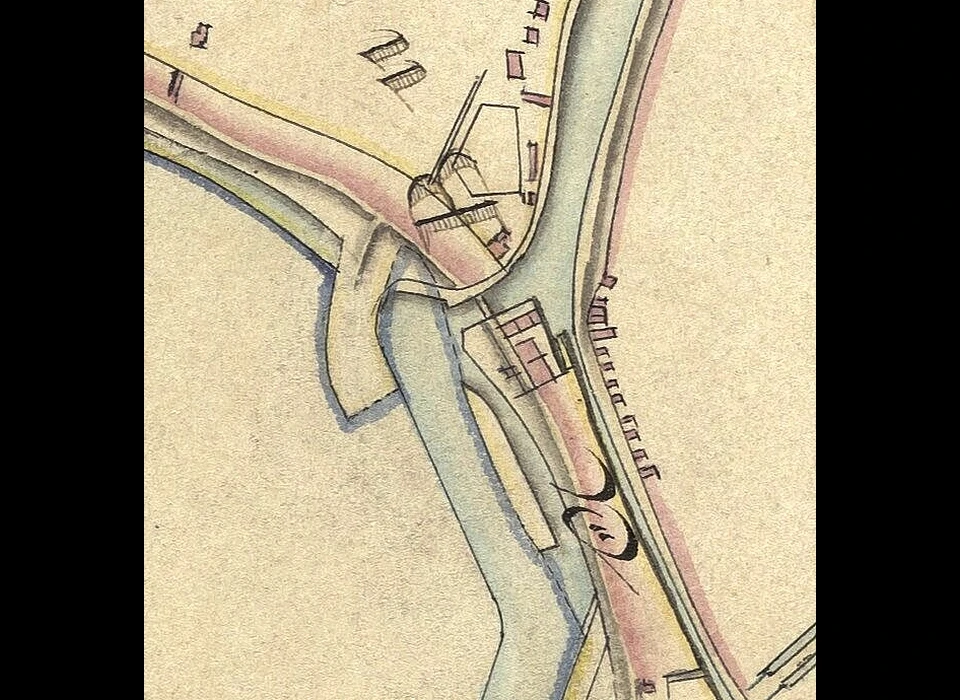 Buiksloterdijk bij Noord-Hollandskanaal, alleen nog nieuw doorvaart ingetekend (1827)