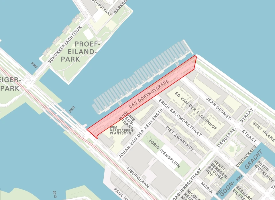 Cas Oorthuyskade op de plattegrond