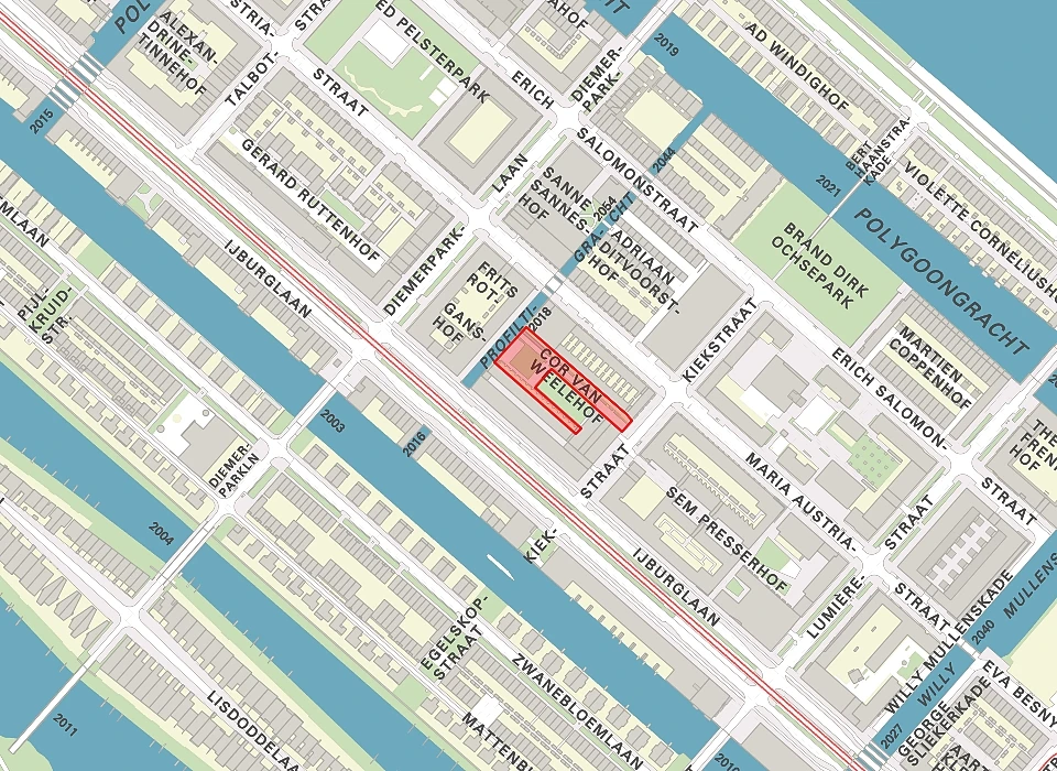 Cor van Weelehof op de plattegrond