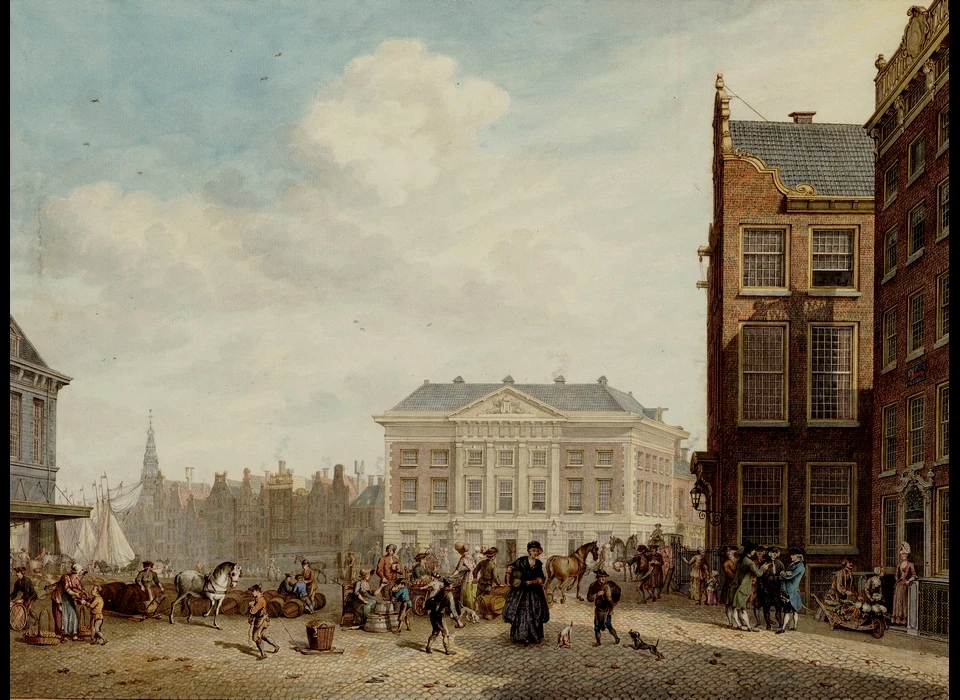Dam 19 Commandantshuis gezien vanaf Paleisstraat (H.P.Schouten, 1780)