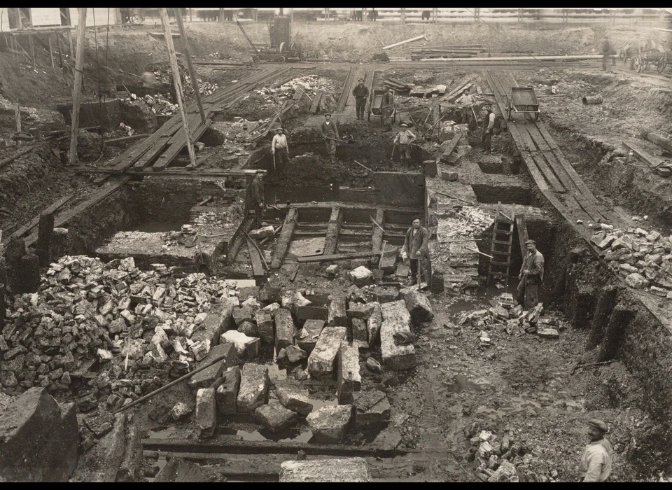 Dam Fundament damsluis na sloop Commandantshuis (1915)