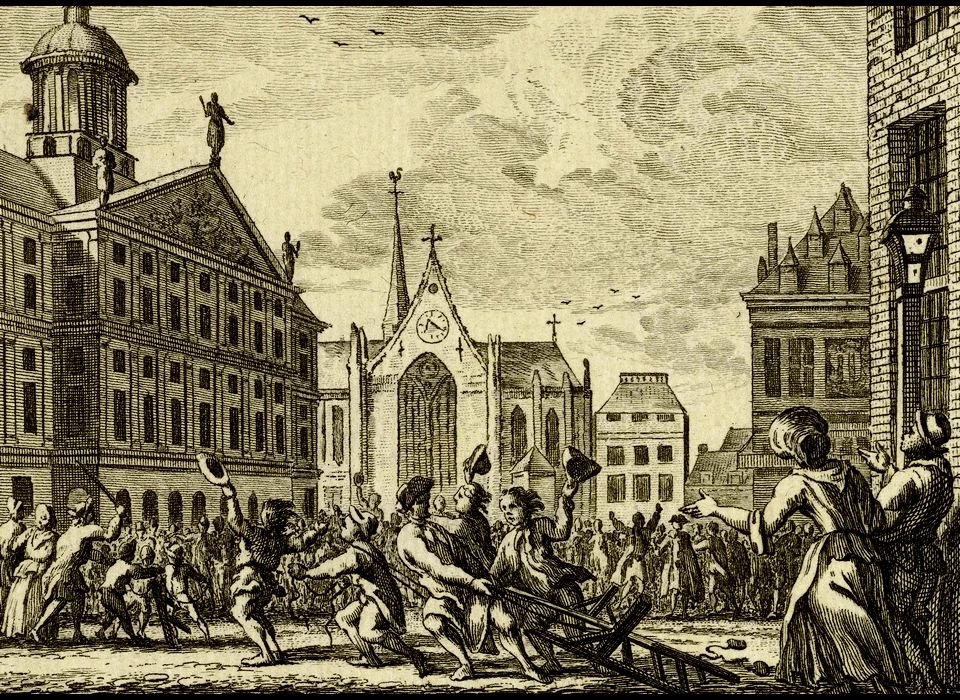 Dam vernieling van de baar van Daniël Raap (1754)
