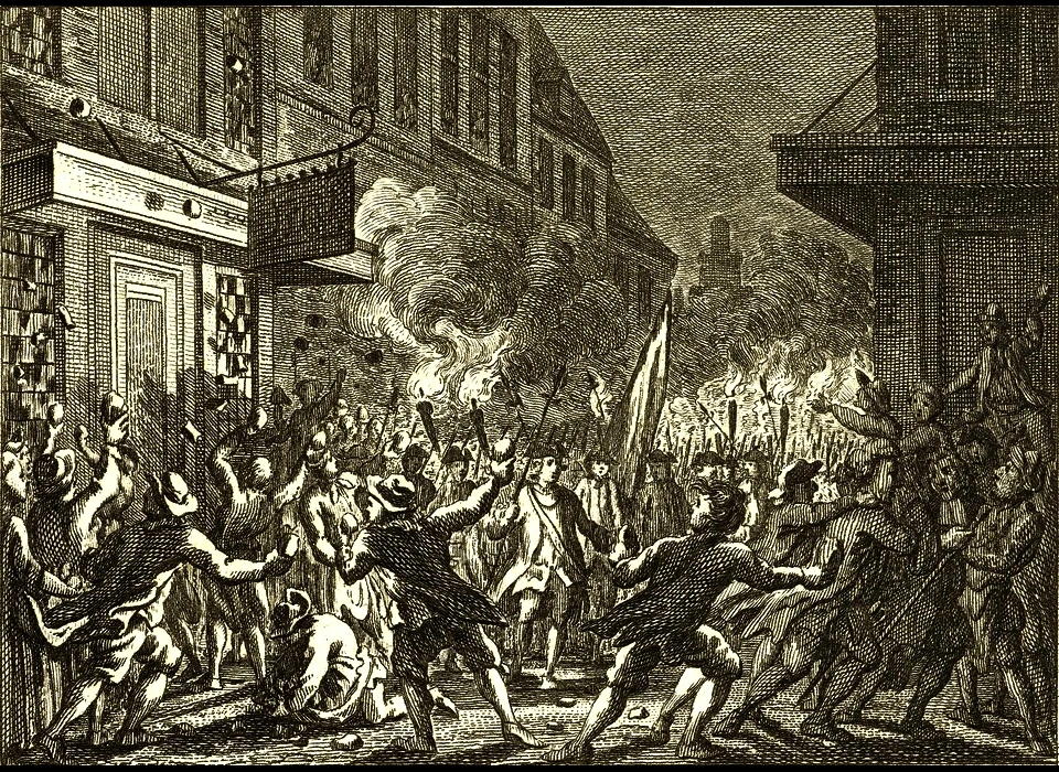 Dam vernielingen bij het sterfhuis van Daniël Raap (1754)
