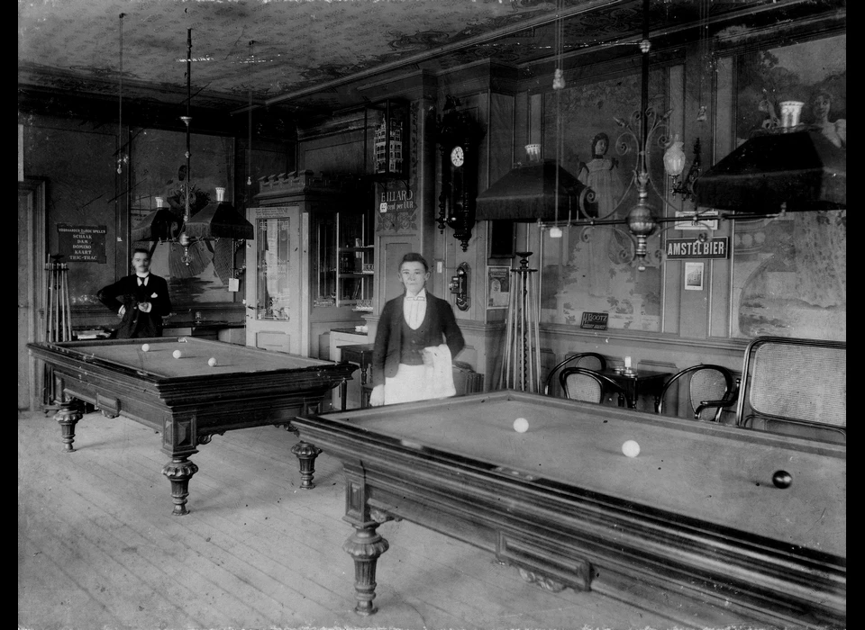 Dam 2 interieur van de biljartzaal (ca.1904)