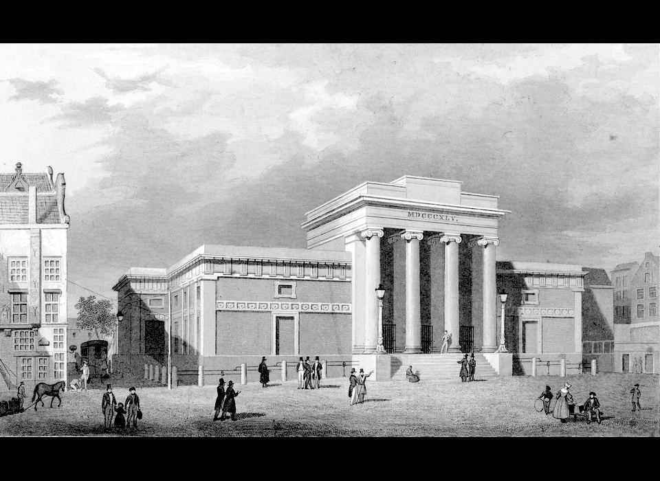 Dam 1 Beurs naar ontwerp van Jan David Zocher (1791-1870) geopend in 1845 (1845)