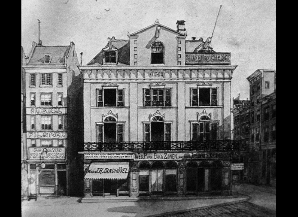 Dam 13 Patisserie/Chocoladehuis van de weduwe Sandhövel (ca.1900)