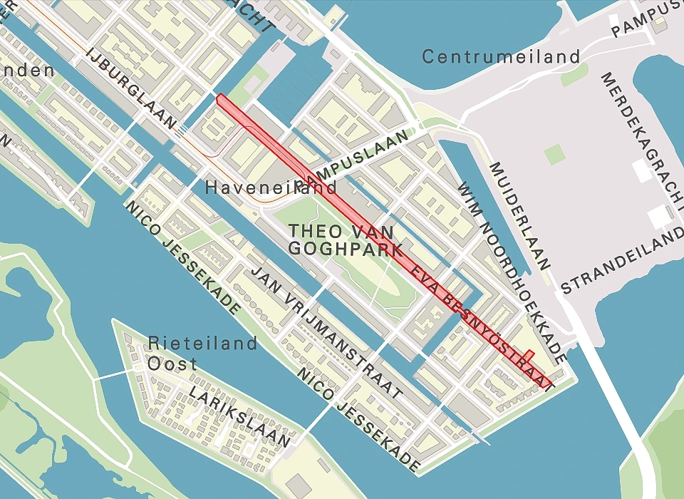 Eva Besnyöstraat op de plattegrond