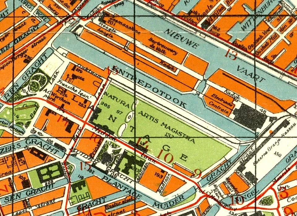 Amsterdam 1924 detail plattegrond Entrepotdok en omgeving