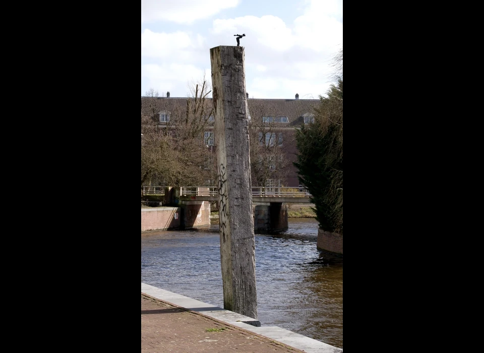 Entrepotdok duikstertje op dukdalf ter hoogte van Geschutswerf, object van Street Art Frankey (2023)