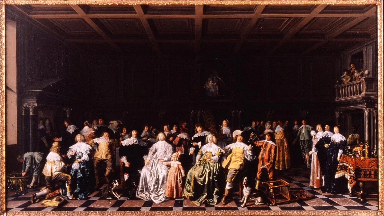 De bruiloft van (113) Willem van Loon met Margaretha Bas geschilderd door Jan Miense Molenaer