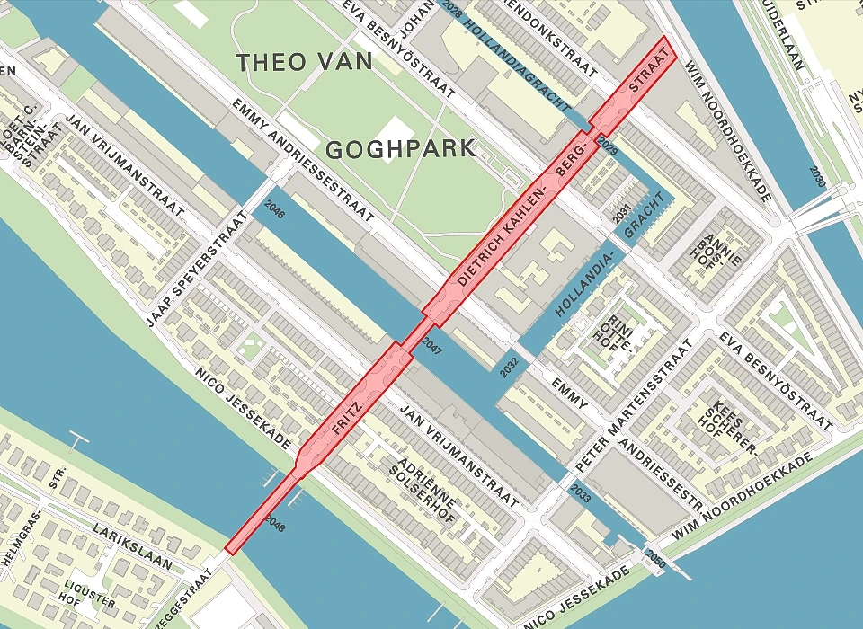 Fritz Dietrich Kahlenbergstraat op de plattegrond