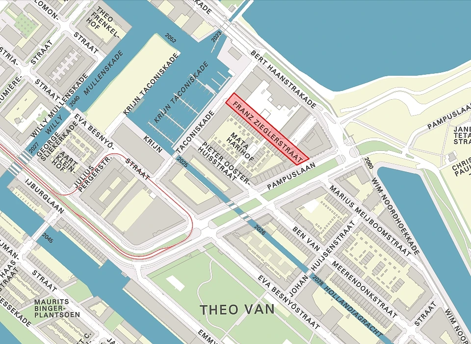 Franz Zieglerstraat op de plattegrond