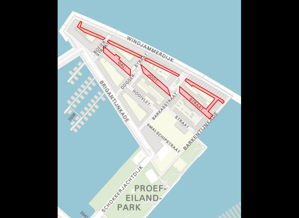 Galjootstraat op de plattegrond