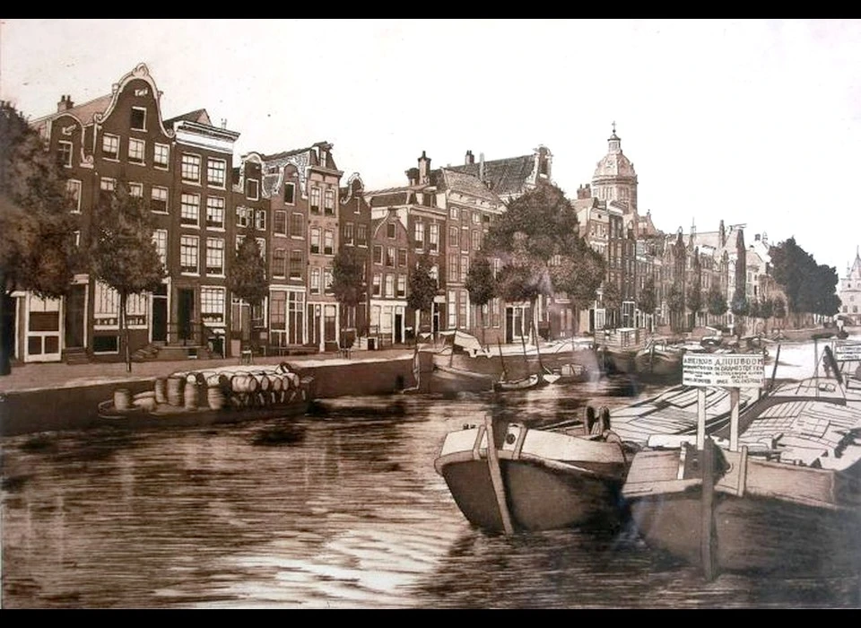 Geldersekade overzicht evenzijde (schilderij van Otto Reese) (ca.1940)