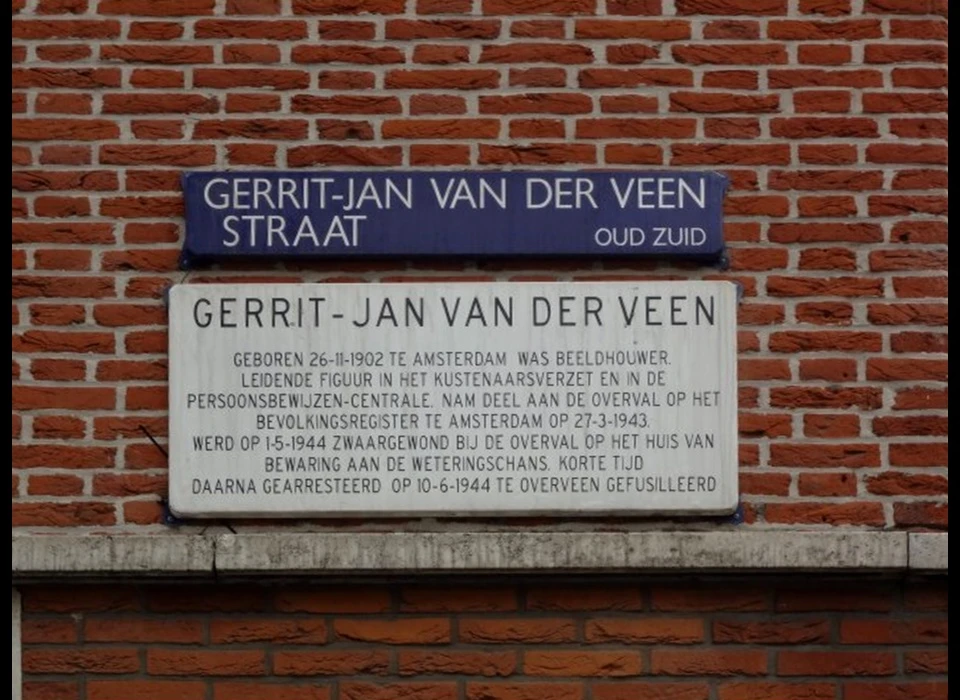 Gerrit van der Veenstraat straatnaambord