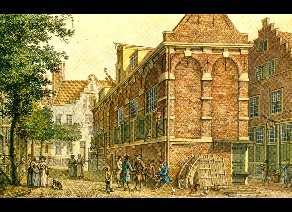 Nieuwezijds Kolk 28 Korenmetershuisje (H.P.Schouten) in Hollandse renaissance (1780)