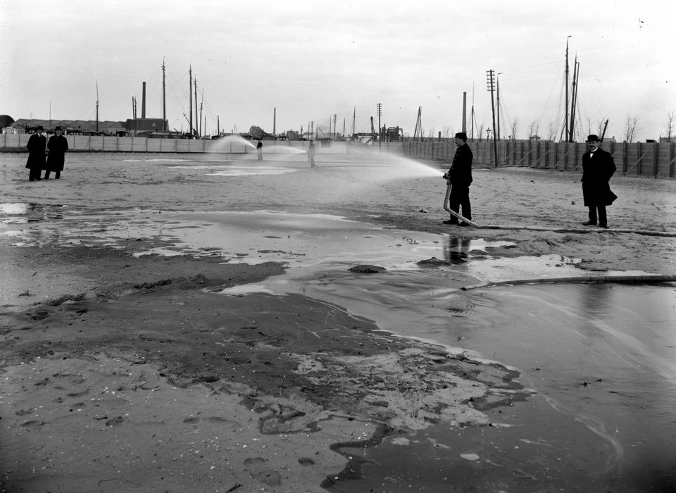 Grasweg opspuiten terrein voor Obeltdorp (1917)k