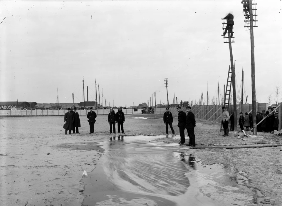 Grasweg opspuiten terrein voor Obeltdorp (1917)