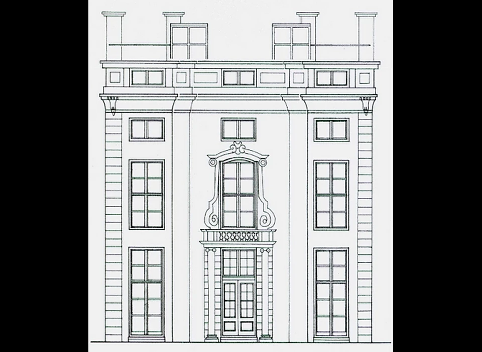 Groenburgwal 30 (2000) tekening achtergevel