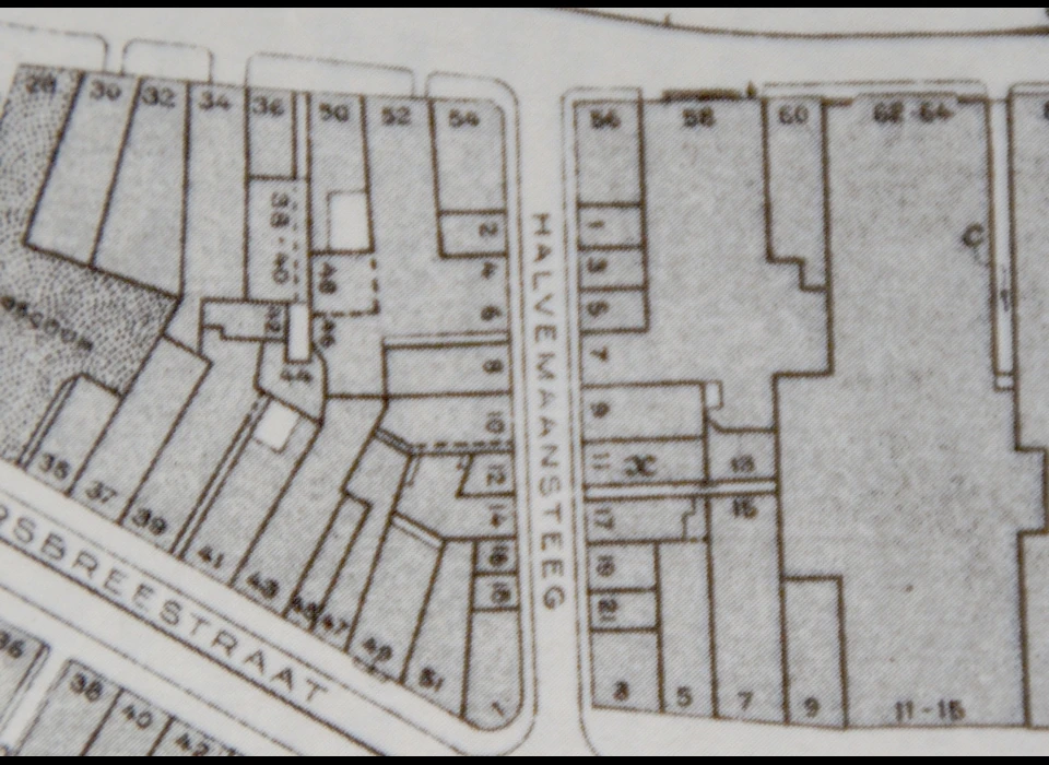 Halvemaansteeg plattegrond (1943)