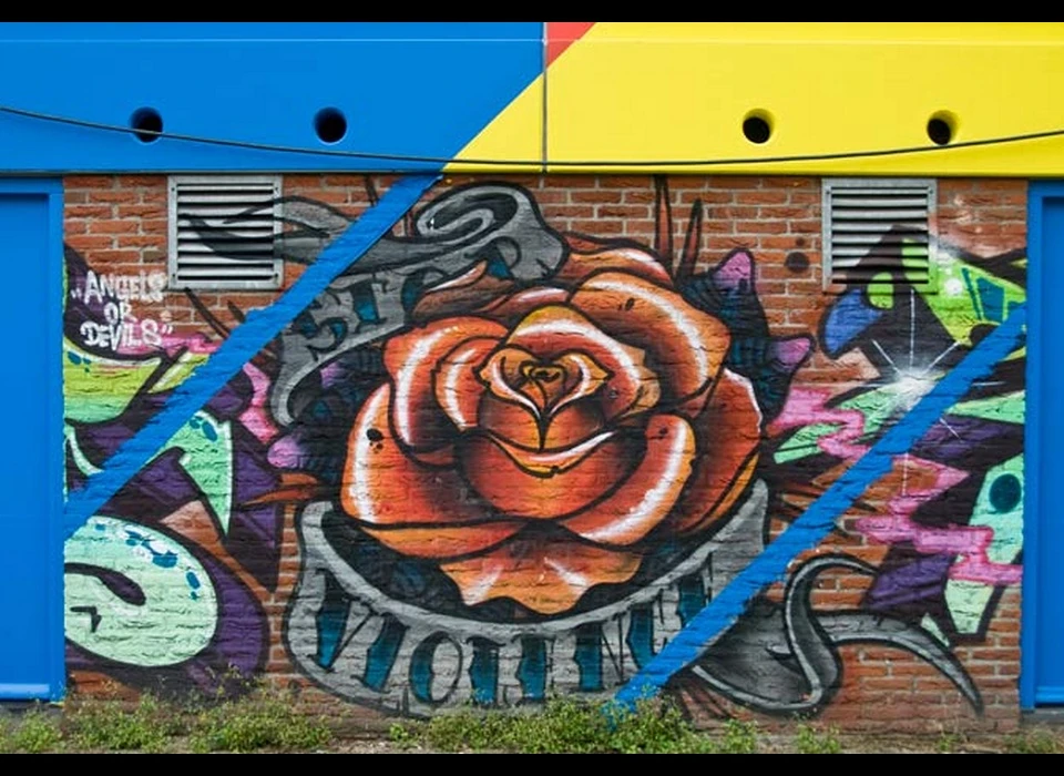 Heesterveld muurschildering Stop violence (2016)