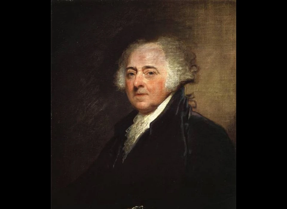 John Adams (1792) (schilderij Gilbert Stuart) later president van de VS komt hier praten over geldleningen