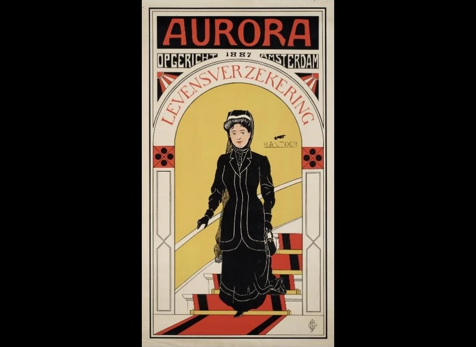 Herengracht 62 reclameaffiche Levensverzekeraar Aurora