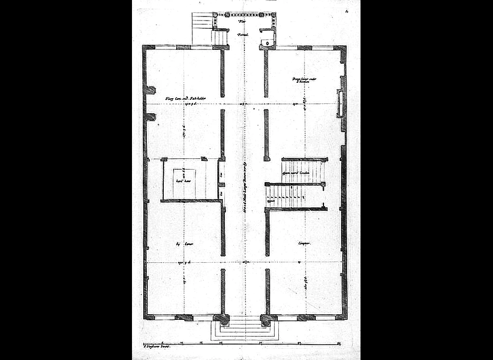 Herengracht 466a plattegrond begane grond (1700)