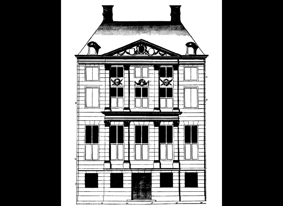 Herengracht 412 ontwerptekening Philips Vingboons (1664)