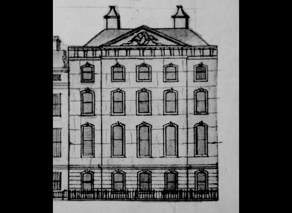 Herengracht 466a tekening uit Grachtenboek Caspar Philips (1767)