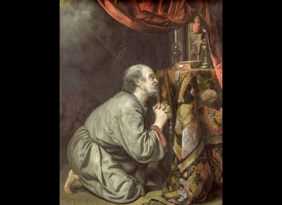 Herengracht 412 Jacob Wuijtiers als de heilige Hiëronymus (Matthijs Naiveu) (1676)