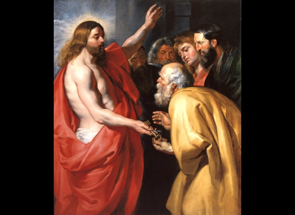 Herengracht 462 Christus overhandigt Petrus de sleutels van het Koninkrijk der Hemelen (P.P.Rubens) (ca.1760)