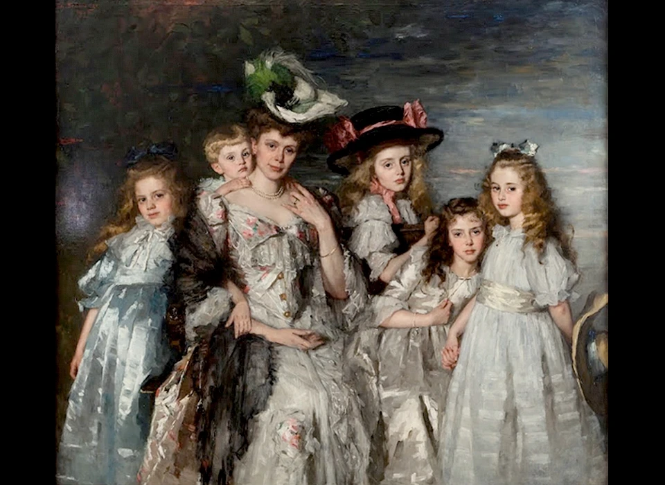 Herengracht 280 Mevrouw Van Ogtrop-Hanlo en haar vijf kinderen schilderij Thérèse Schwartze (1906)