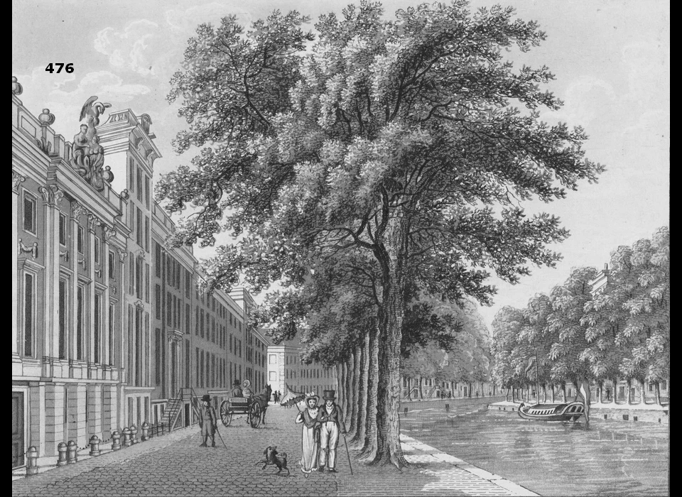 Herengracht 462-476 (v.r.n.l.) de nieuwe gevel van 476 zonder trap (1825)
