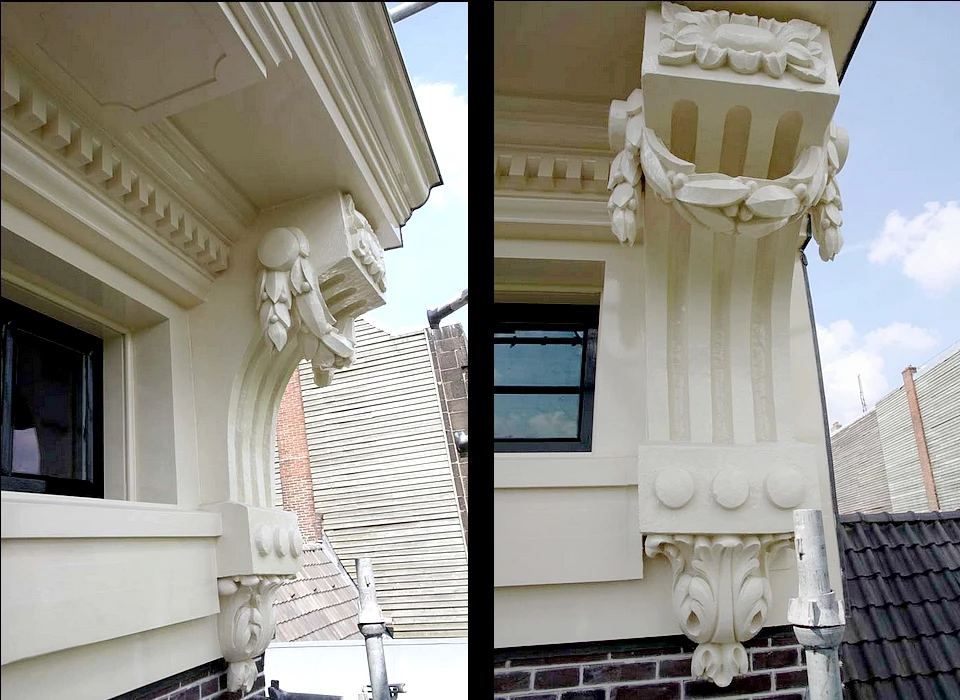 Herengracht 132 detail daklijst (2018)