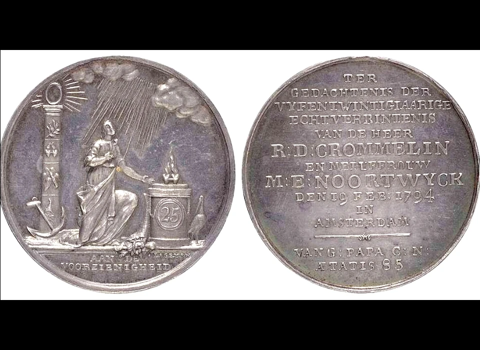 Zilveren huwelijkspenning Robert Daniël Crommelin