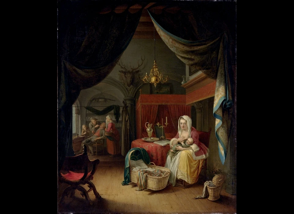 De kraamkamer, onderdeel drieluik (Willem Joseph Laquy (1738-1798))