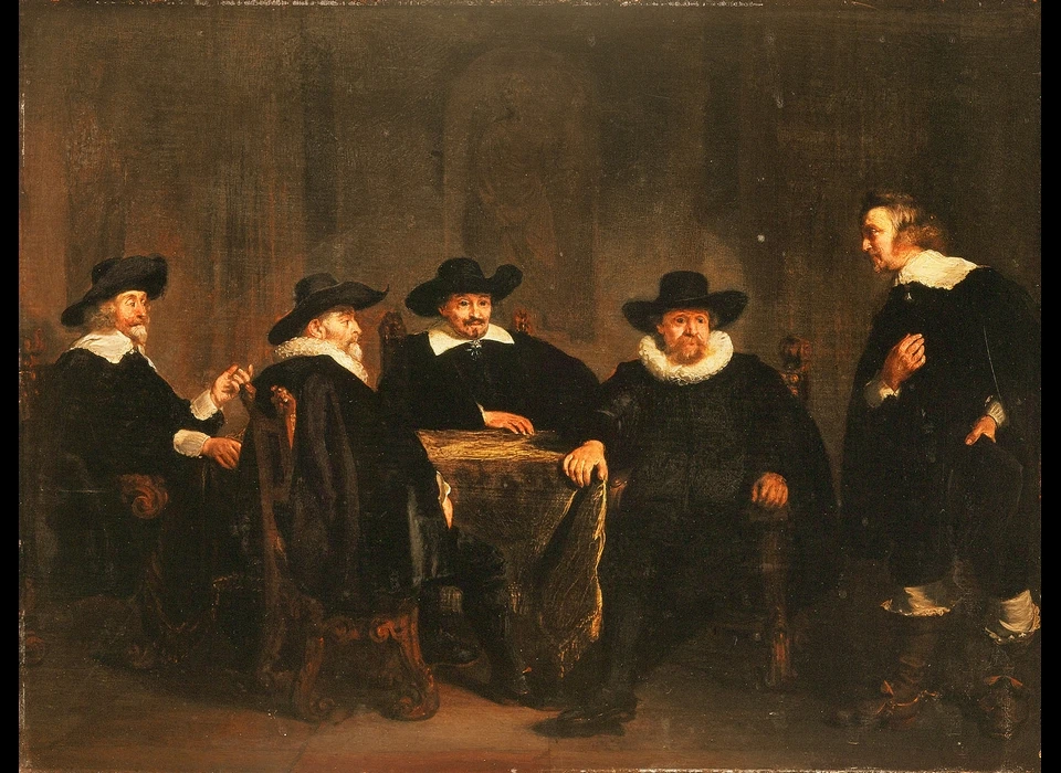 De vier Amsterdamse burgemeesters vernemen de aankomst van Maria de Medici (1638)